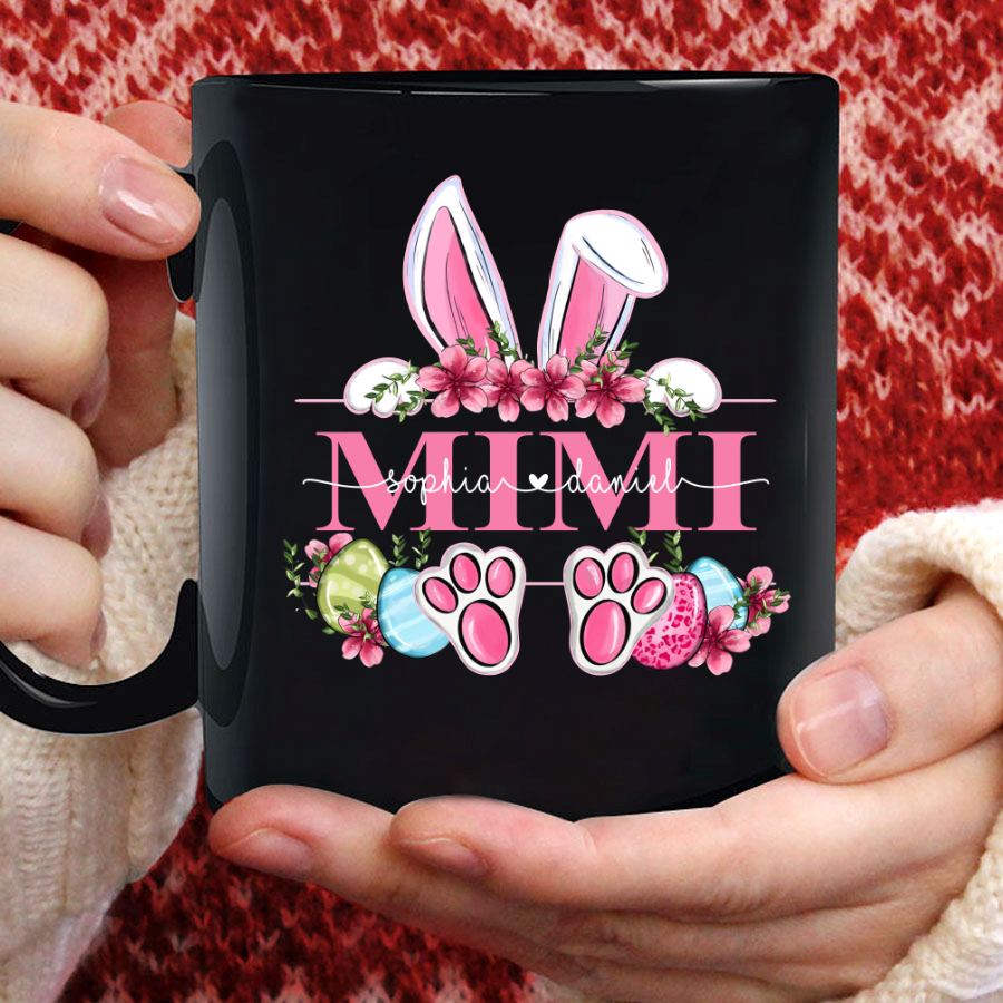 Mimi Bunny And Kids, Gift For Grandma, Grammy, Mama, Nana, Mimi, Mother Day CTH01 Mug