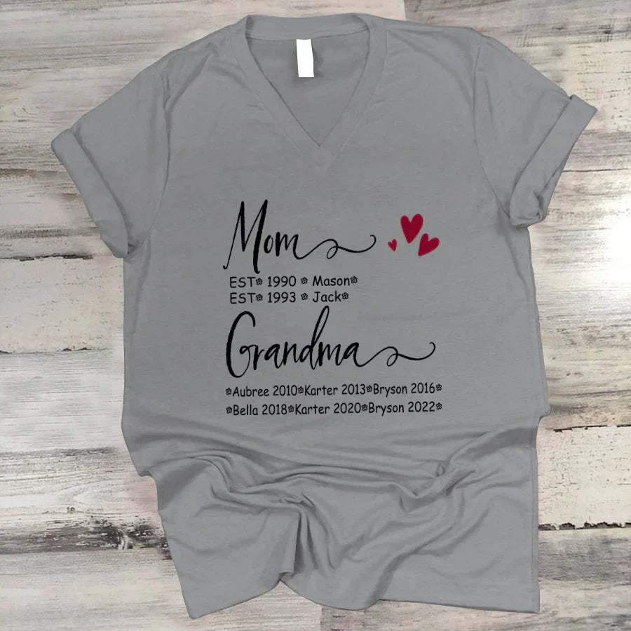 Mom And Grandma Kids Est VT22120093 V-Neck