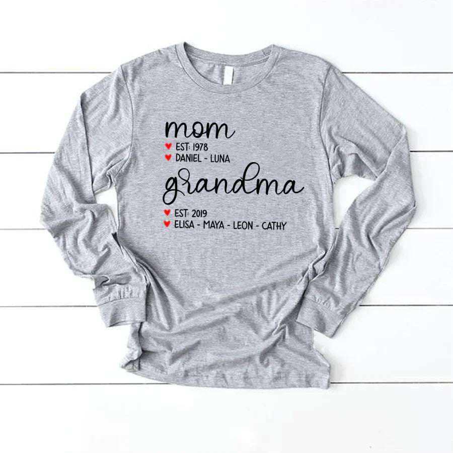 Mom Est Grandma Est And Kid  CTH01 Longsleeve