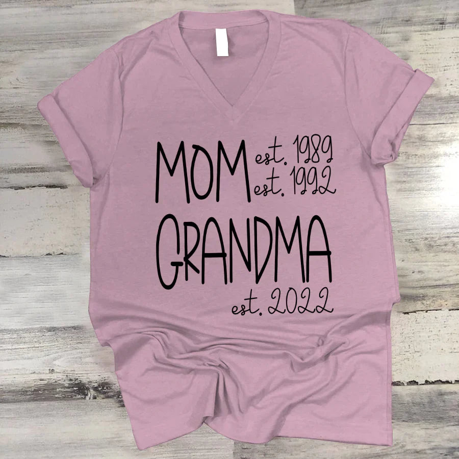 Mom Grandma New Est Sweet VT22120041 V-Neck