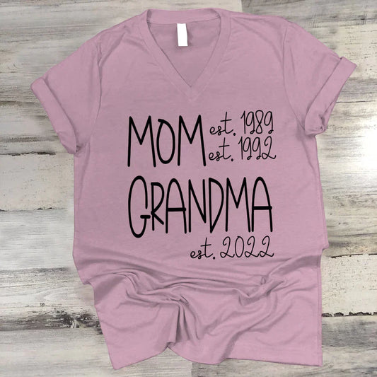 Mom Grandma New Est Sweet VT22120041 V-Neck