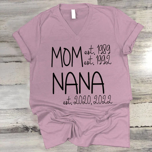 Mom Nana Est Sweet VT22120041 V-Neck