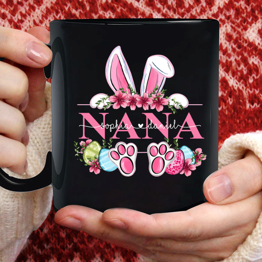 Nana Bunny And Kids, Gift For Grandma, Grammy, Mama, Nana, Mimi, Mother Day CTH01 Mug