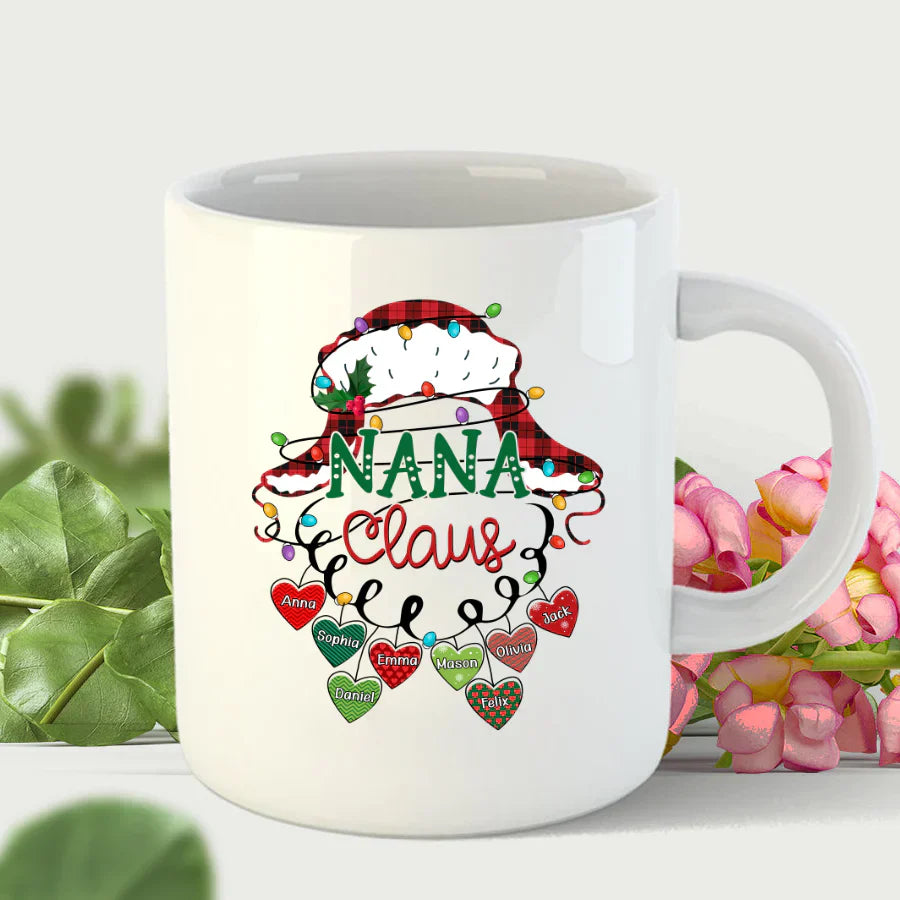 Nana Claus Christmas Personalized With Grandkids 2022 Mug