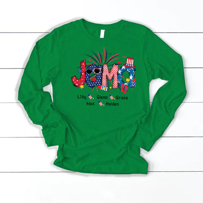 Patriotic Doodle 4th Of Jama Babi And Grandkid CTH01 Longsleeve