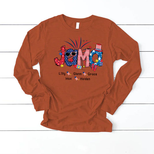 Patriotic Doodle 4th Of Jama Babi And Grandkid CTH01 Longsleeve