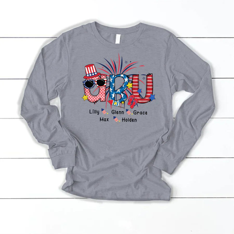 Patriotic Doodle 4th Of July Abu And Grandkid CTH01 Longsleeve