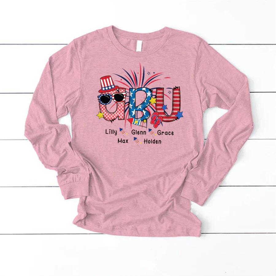 Patriotic Doodle 4th Of July Abu And Grandkid CTH01 Longsleeve