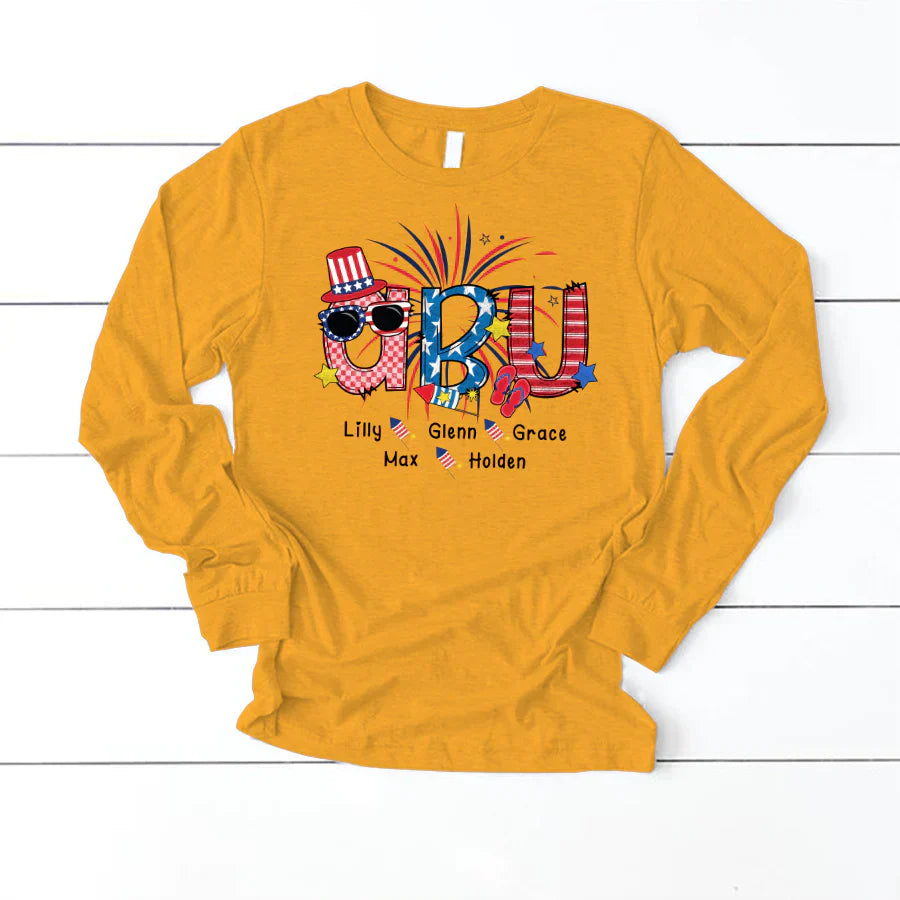 Patriotic Doodle 4th Of July Abu And Grandkid CTH01 Longsleeve