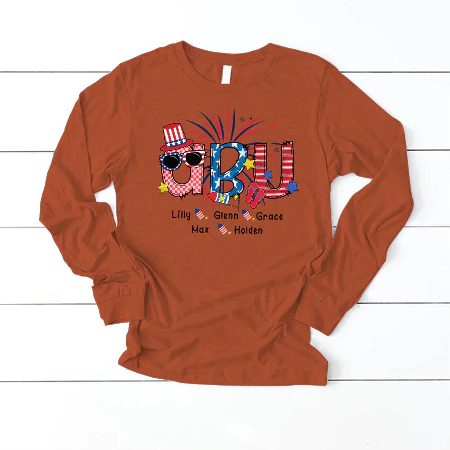 Patriotic Doodle 4th Of July Abu And Grandkid CTH01 Longsleeve