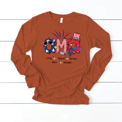 Patriotic Doodle 4th Of July Ama And Grandkid CTH01 Longsleeve