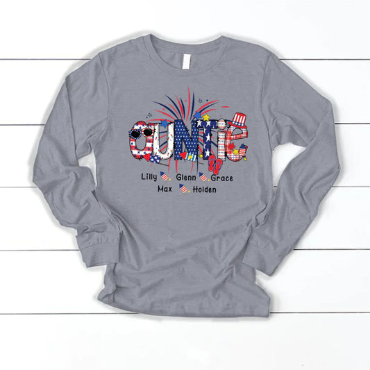 Patriotic Doodle 4th Of July Auntie And Grandkid CTH01 Longsleeve