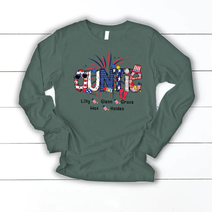 Patriotic Doodle 4th Of July Auntie And Grandkid CTH01 Longsleeve