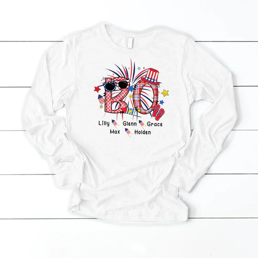 Patriotic Doodle 4th Of July BO And Grandkid CTH01 Longsleeve