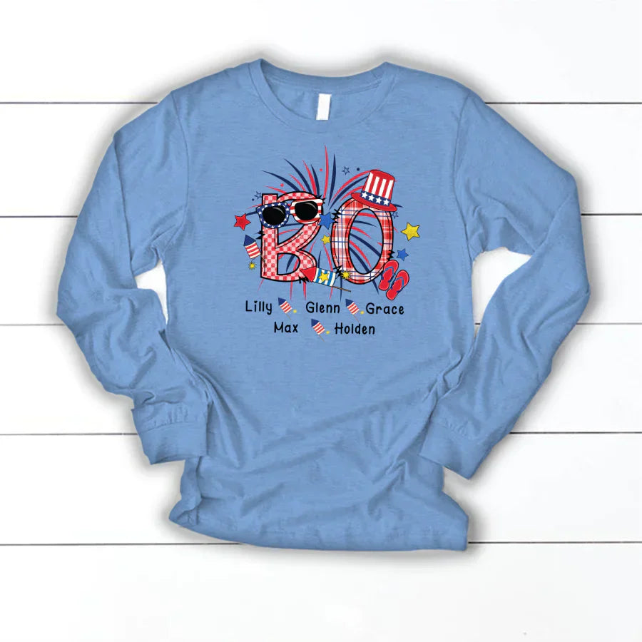 Patriotic Doodle 4th Of July BO And Grandkid CTH01 Longsleeve