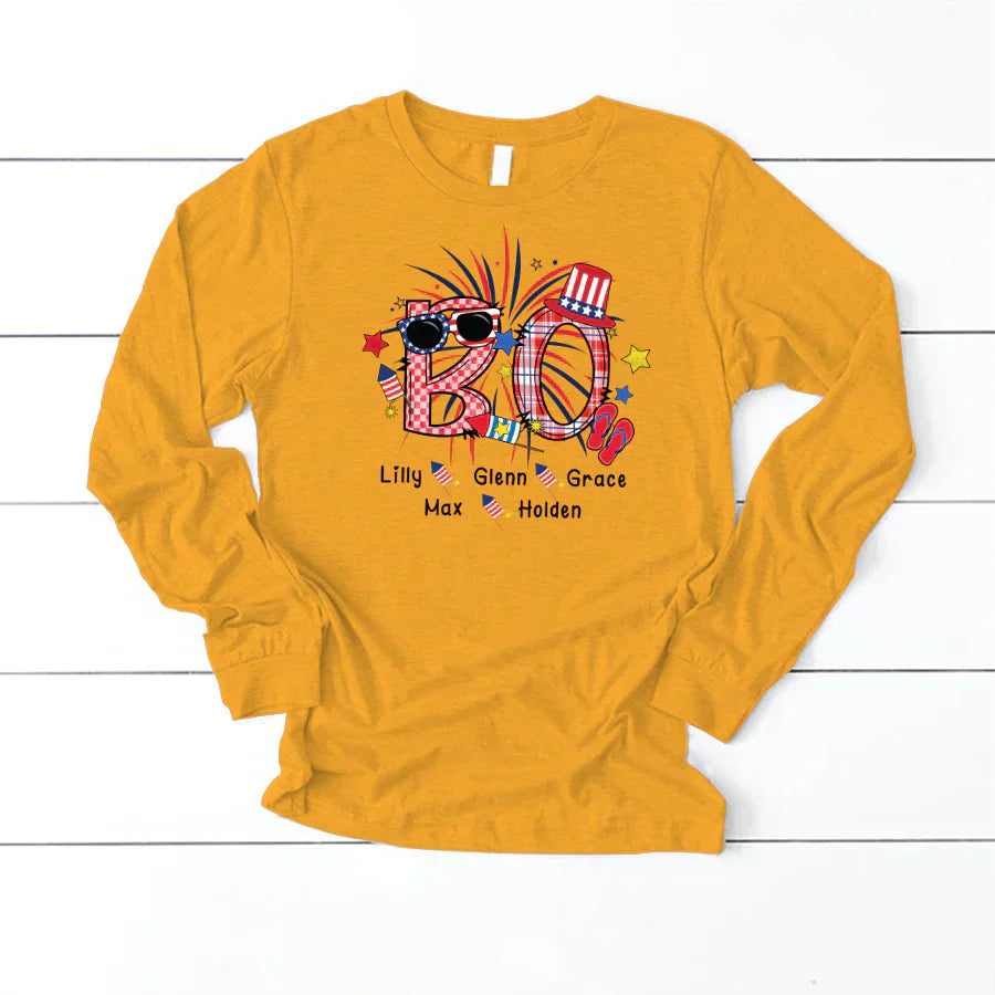 Patriotic Doodle 4th Of July BO And Grandkid CTH01 Longsleeve