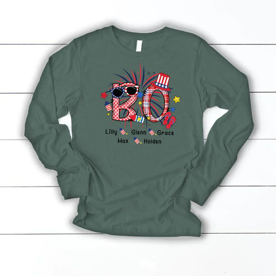 Patriotic Doodle 4th Of July BO And Grandkid CTH01 Longsleeve