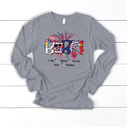 Patriotic Doodle 4th Of July Babci And Grandkid CTH01 Longsleeve