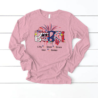Patriotic Doodle 4th Of July Babci And Grandkid CTH01 Longsleeve