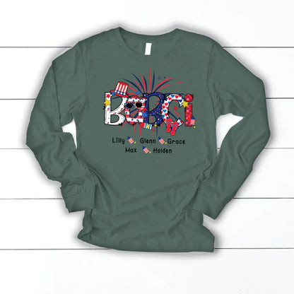 Patriotic Doodle 4th Of July Babci And Grandkid CTH01 Longsleeve