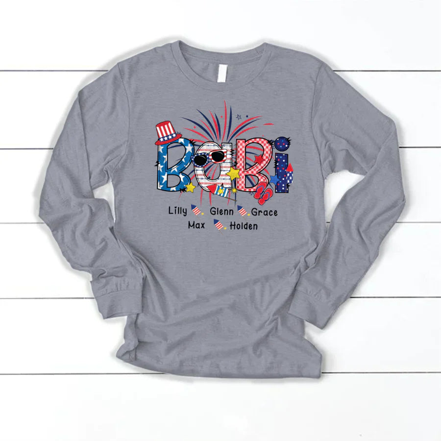 Patriotic Doodle 4th Of July Babi And Grandkid CTH01 Longsleeve