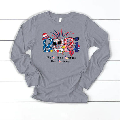 Patriotic Doodle 4th Of July Babi And Grandkid CTH01 Longsleeve