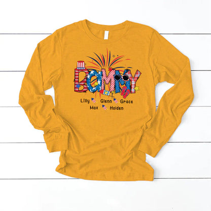 Patriotic Doodle 4th Of July Bammy And Grandkid CTH01 Longsleeve