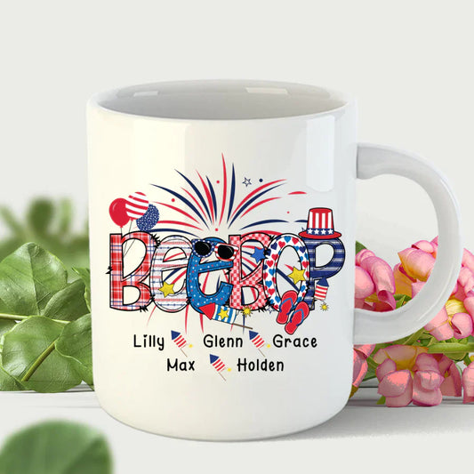 Patriotic Doodle 4th Of July Beebop And Grandkid CTH01 Mug