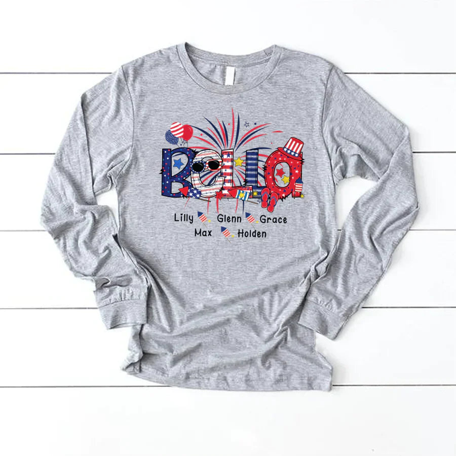 Patriotic Doodle 4th Of July Bella And Grandkid CTH01 Longsleeve