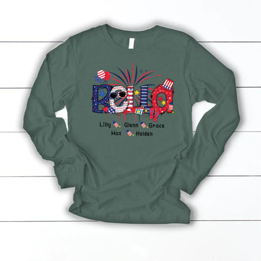 Patriotic Doodle 4th Of July Bella And Grandkid CTH01 Longsleeve