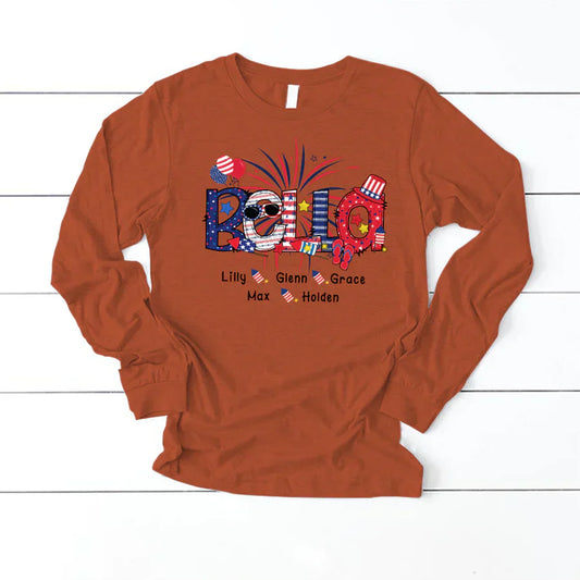 Patriotic Doodle 4th Of July Bella And Grandkid CTH01 Longsleeve