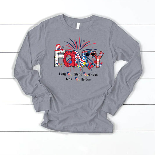 Patriotic Doodle 4th Of July Fancy And Grandkid CTH01 Longsleeve