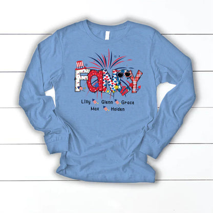 Patriotic Doodle 4th Of July Fancy And Grandkid CTH01 Longsleeve