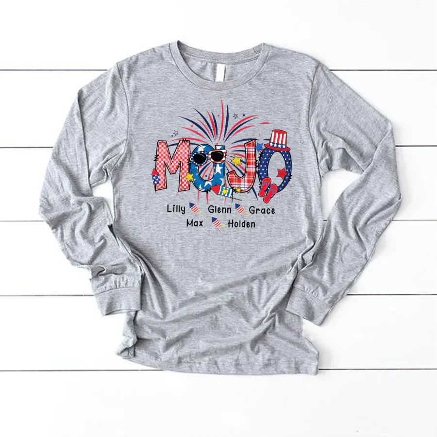 Patriotic Doodle 4th Of July MaJo And Grandkid CTH01 Longsleeve