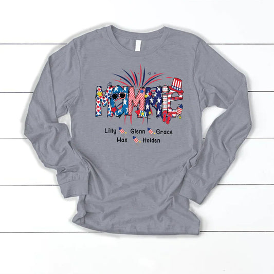 Patriotic Doodle 4th Of July Mamie And Grandkid CTH01 Longsleeve