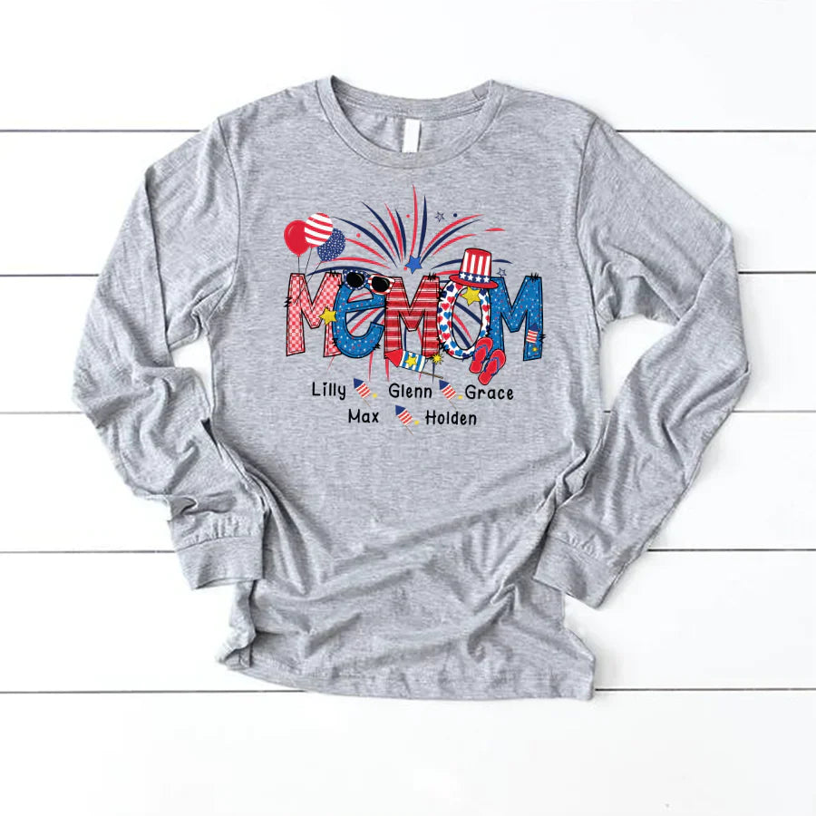Patriotic Doodle 4th Of July Memom And Grandkid CTH01 Longsleeve