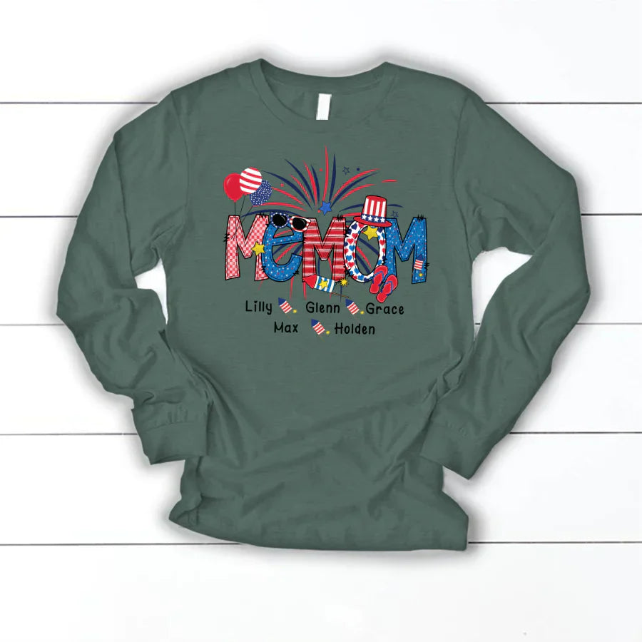 Patriotic Doodle 4th Of July Memom And Grandkid CTH01 Longsleeve