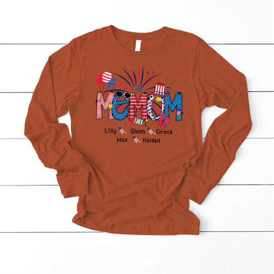 Patriotic Doodle 4th Of July Memom And Grandkid CTH01 Longsleeve