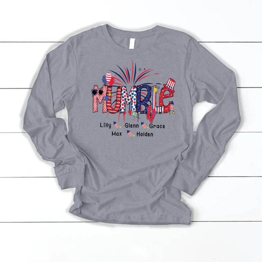 Patriotic Doodle 4th Of July Mumble And Grandkid CTH01 Longsleeve