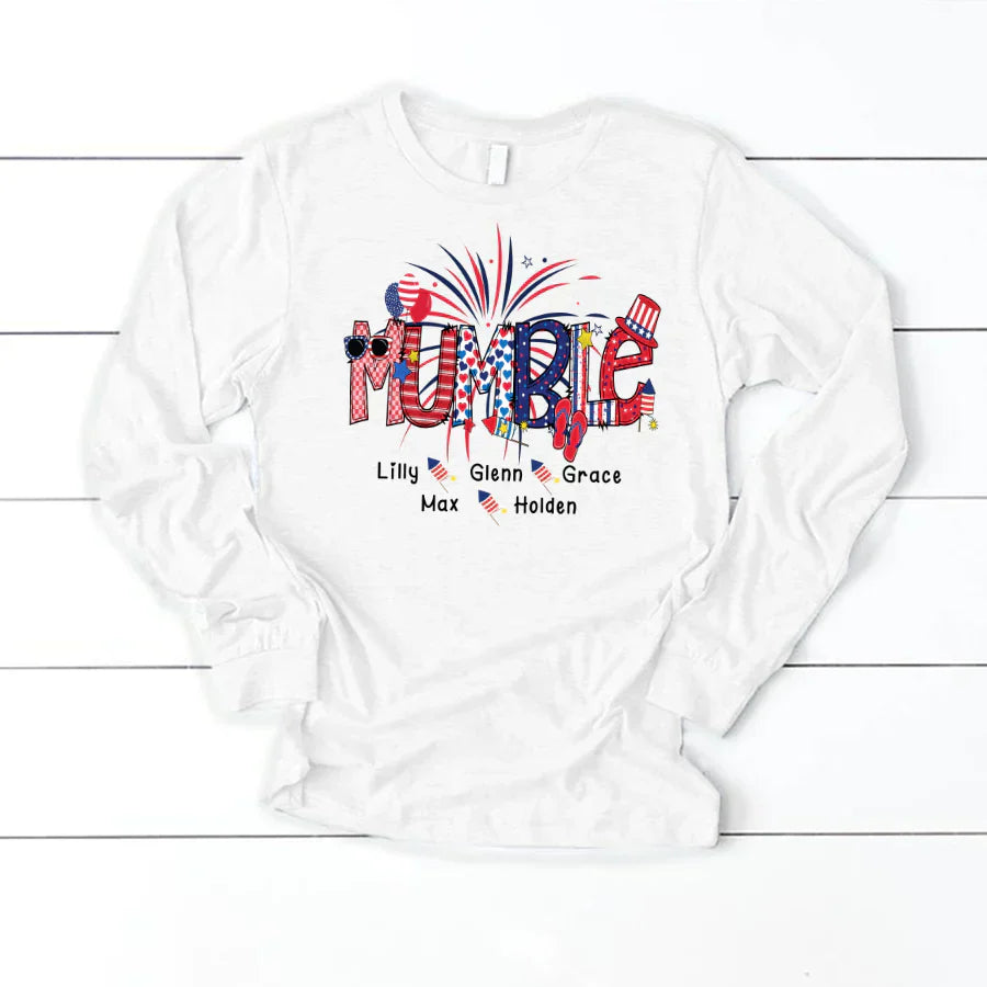 Patriotic Doodle 4th Of July Mumble And Grandkid CTH01 Longsleeve