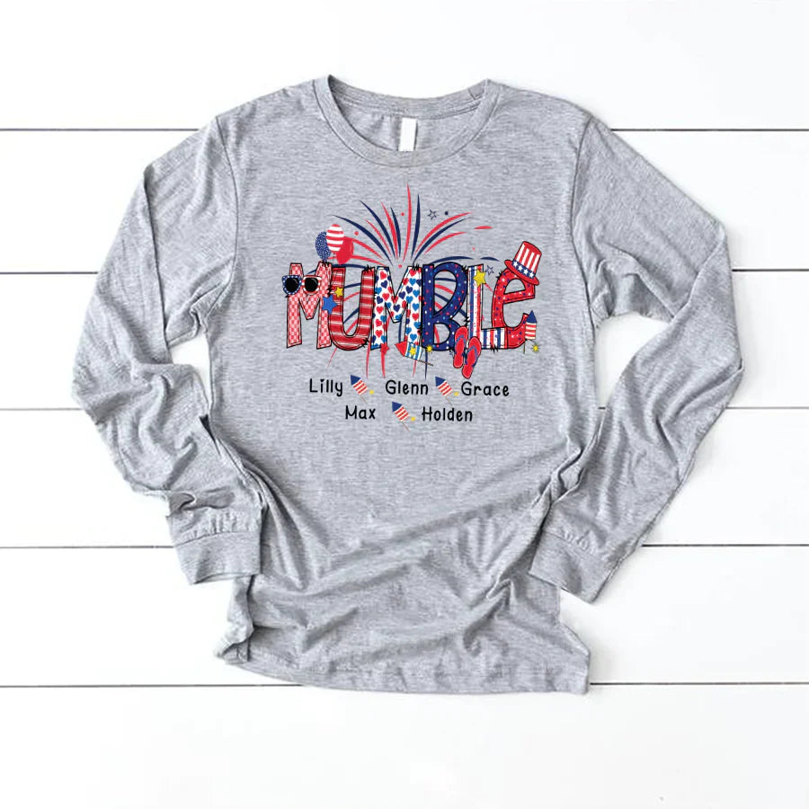 Patriotic Doodle 4th Of July Mumble And Grandkid CTH01 Longsleeve