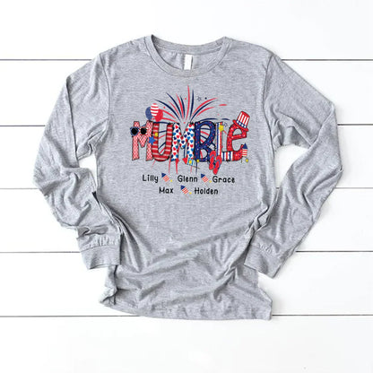 Patriotic Doodle 4th Of July Mumble And Grandkid CTH01 Longsleeve