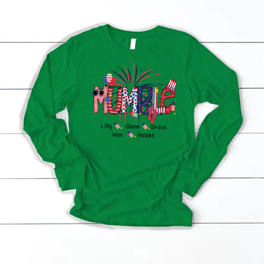 Patriotic Doodle 4th Of July Mumble And Grandkid CTH01 Longsleeve