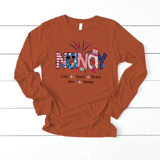 Patriotic Doodle 4th Of July Nanay And Grandkid CTH01 Longsleeve