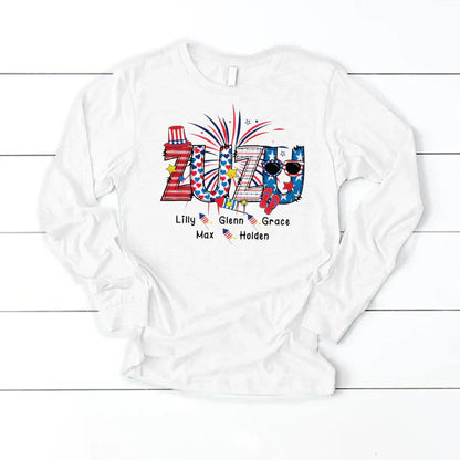 Patriotic Doodle 4th Of July Zuzu And Grandkid CTH01 Longsleeve