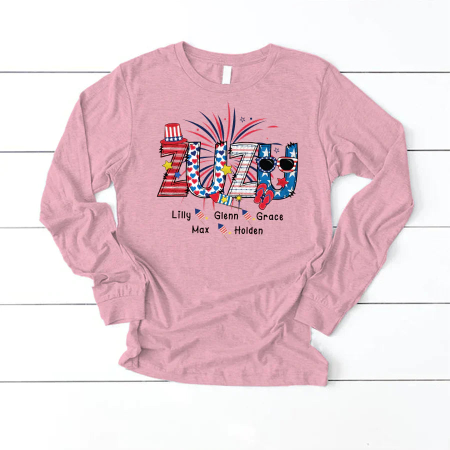 Patriotic Doodle 4th Of July Zuzu And Grandkid CTH01 Longsleeve