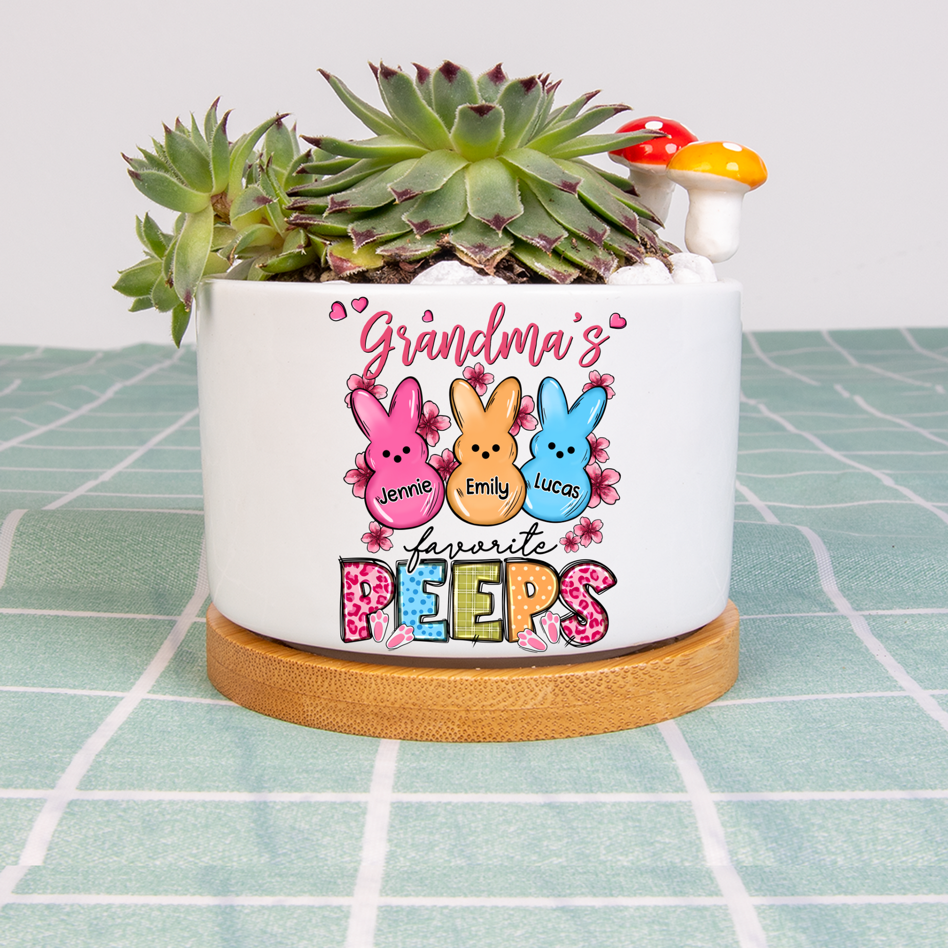 Personalized Grandma's Favorite Peeps CL01 Plant Pot