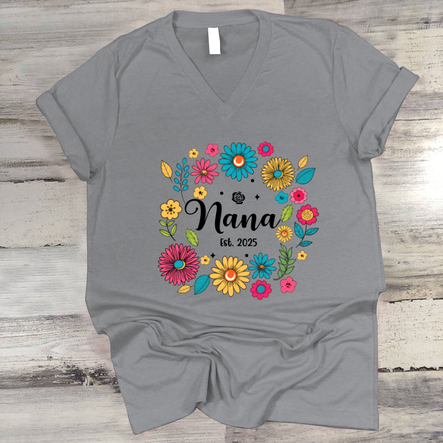 Retro Flower Nana Custom Nana And Est Year Shirt