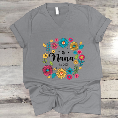 Retro Flower Nana Custom Nana And Est Year Shirt