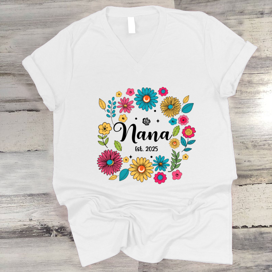 Retro Flower Nana Custom Nana And Est Year Shirt